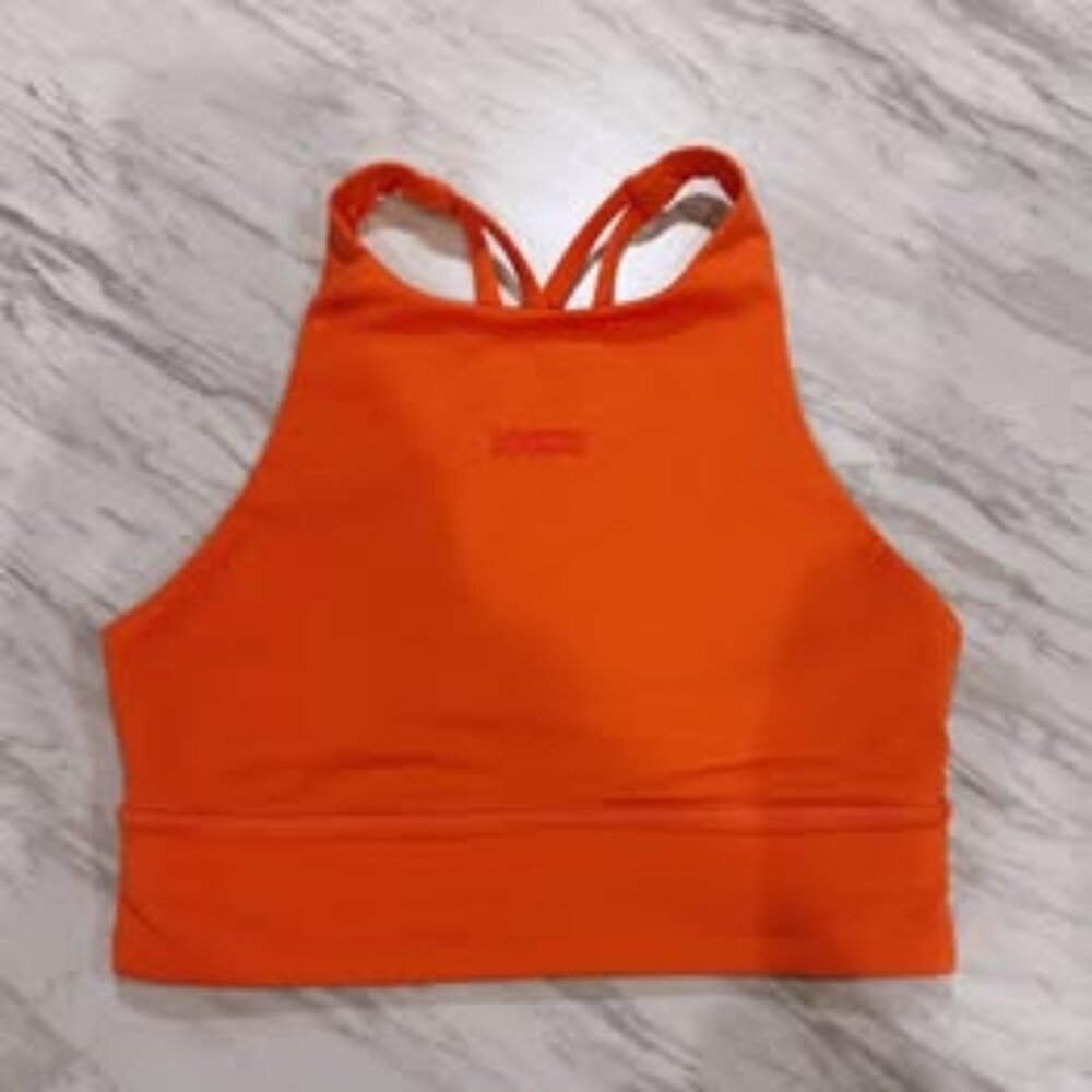 Lululemon Energy Bra High Neck Long Line - Size 4 - Coral/pink